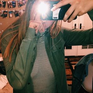 Army Green Long Sleeve Top